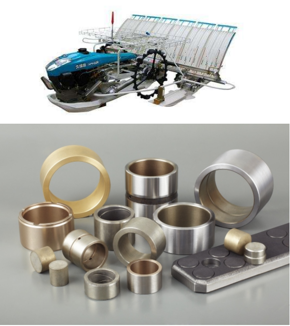 Rice transplanter oil-free bearings